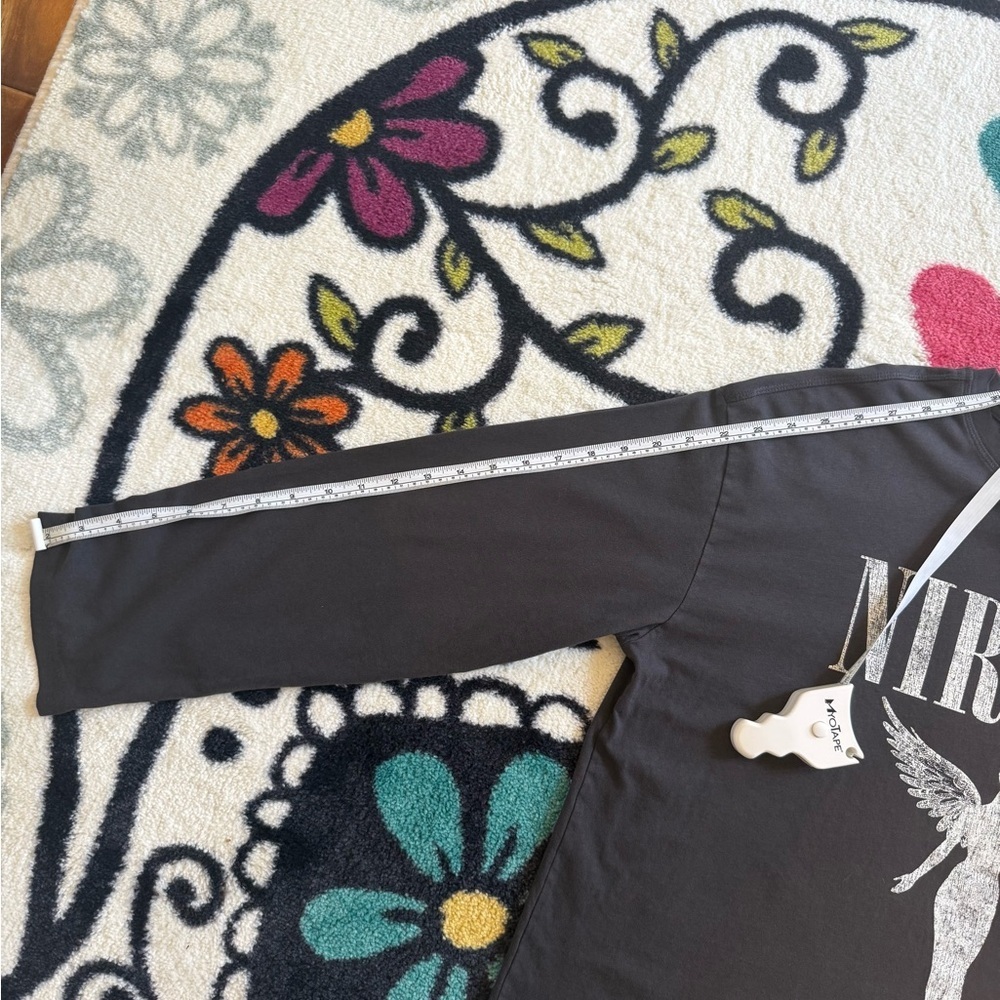 H&M Charcoal Long  Sleeve Nirvana Tee Size Medium - Picture 7 of 7